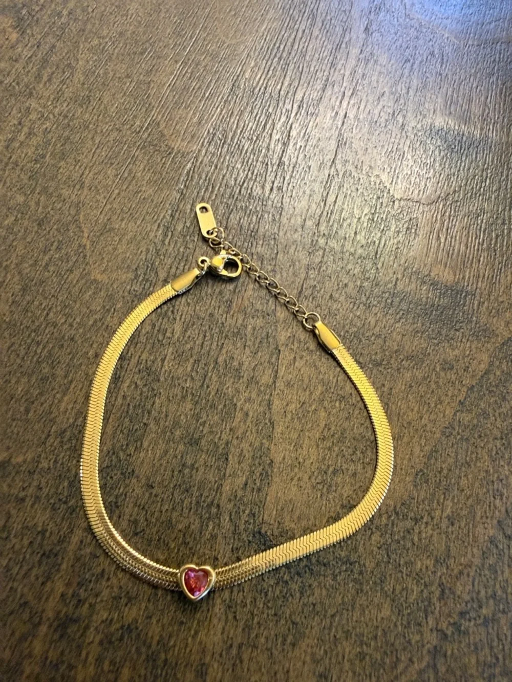Stainless steel (S1) heart gold plated  bracelet gold pink